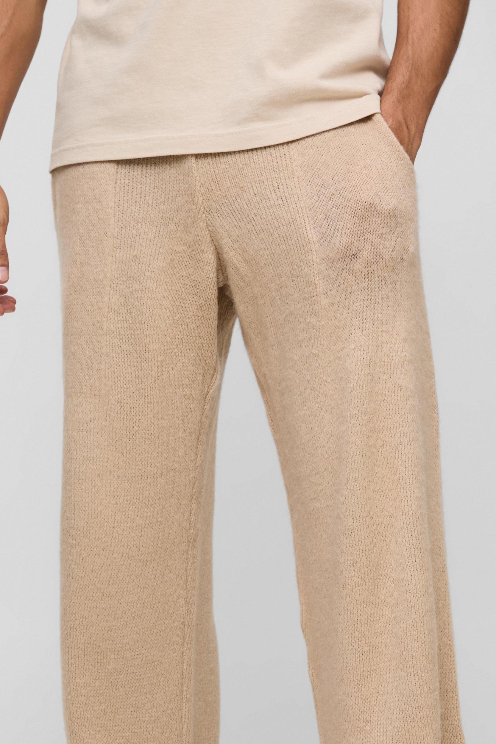 Relaxed Brushed Knitted Sweatpants | boohooMAN USA Product Image