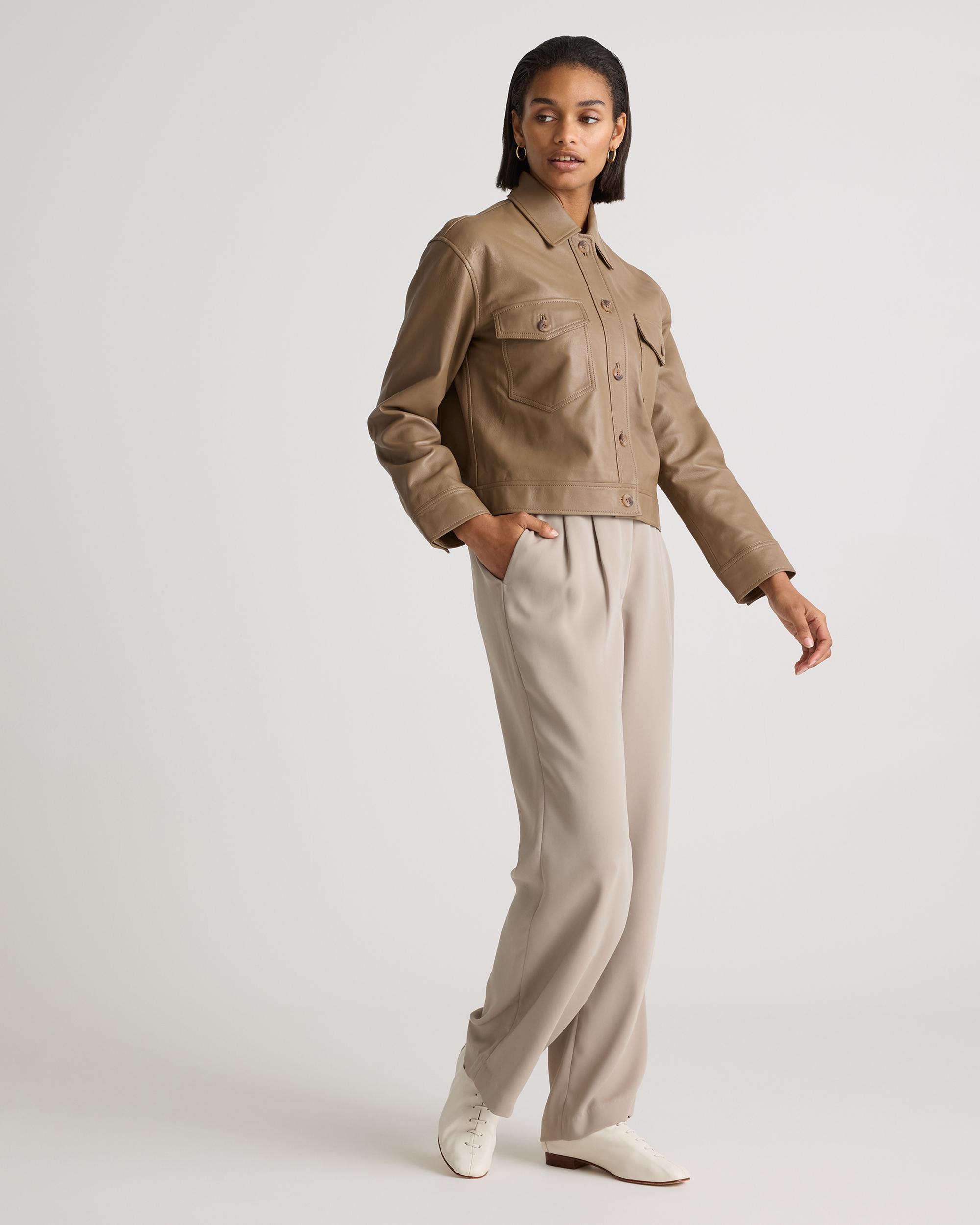 Quince | Women's Cropped Jacket Leather Product Image