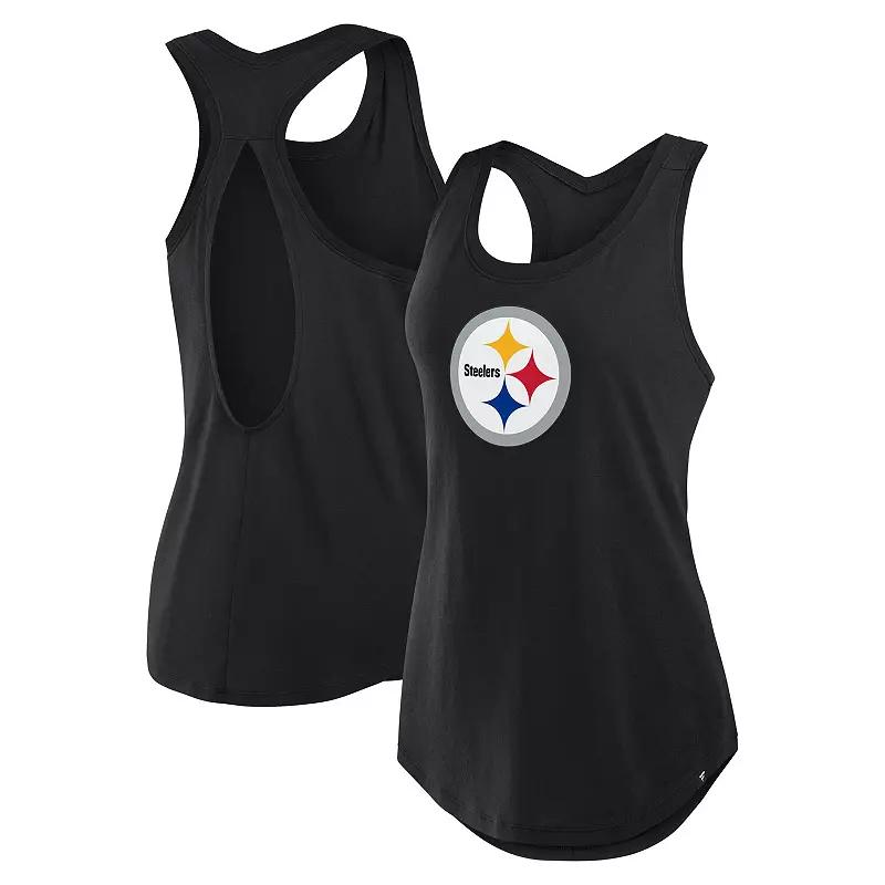 Women's Fanatics Black Pittsburgh Steelers Iron Fan Tank Top,  Product Image