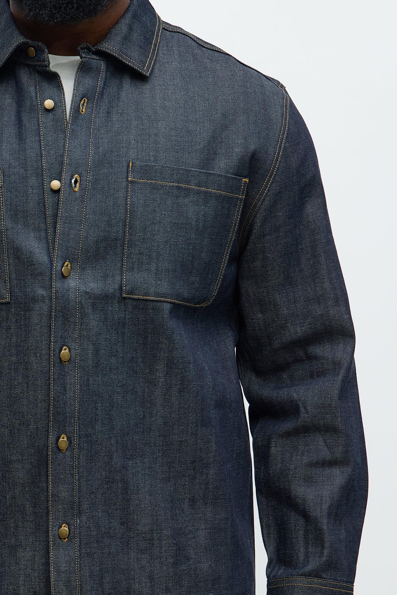 Raw Selvedge Work Denim Shirt - Indigo Male Product Image