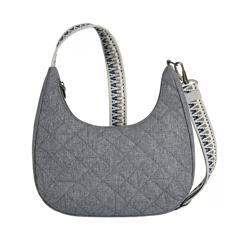 Womens Travelon Anti-Theft Boho Slouchy Crossbody Bag, Gray Grey Product Image