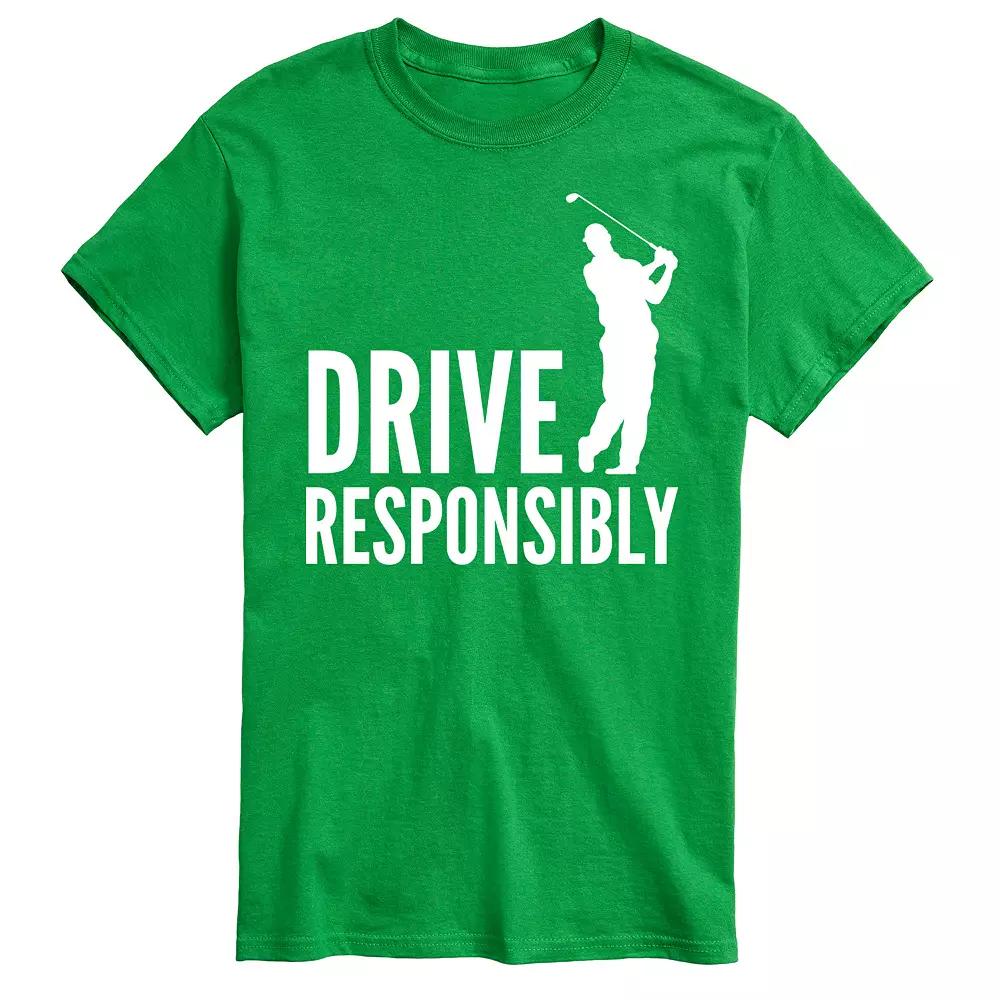 Big & Tall "Drive Responsibly" Golfer Graphic Tee, Men's,  Product Image