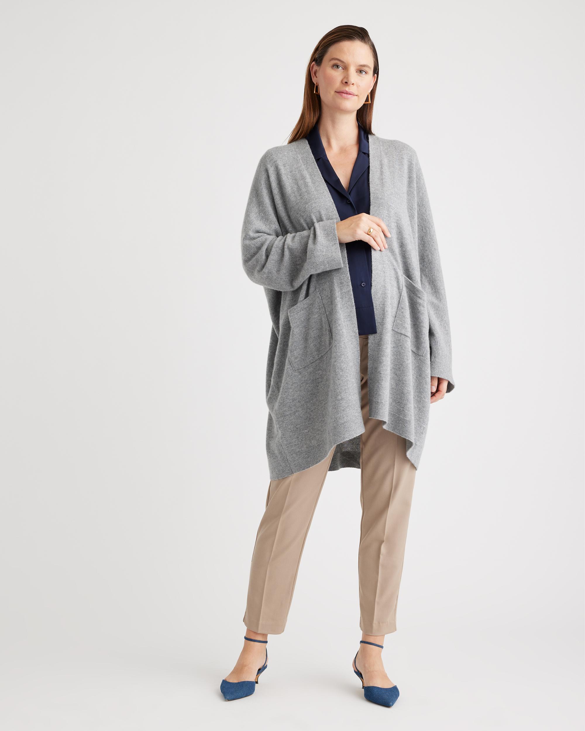 Quince | Women's Mongolian Cashmere Maternity & Nursing Cocoon Cardigan Sweater Product Image