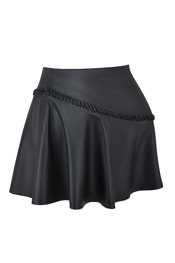 Nova  black vegan leather mini skirt Product Image