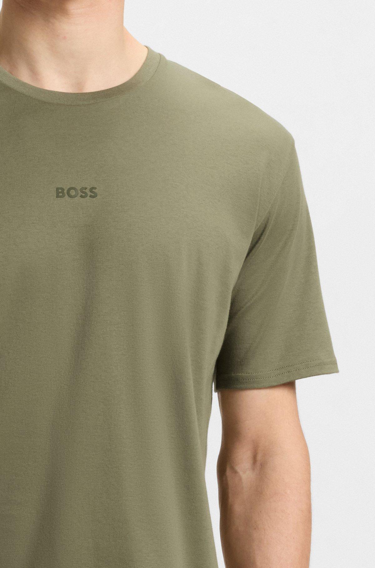 BOSS - Gift-boxed pajamas in cotton with logo and monograms - Light Green Product Image