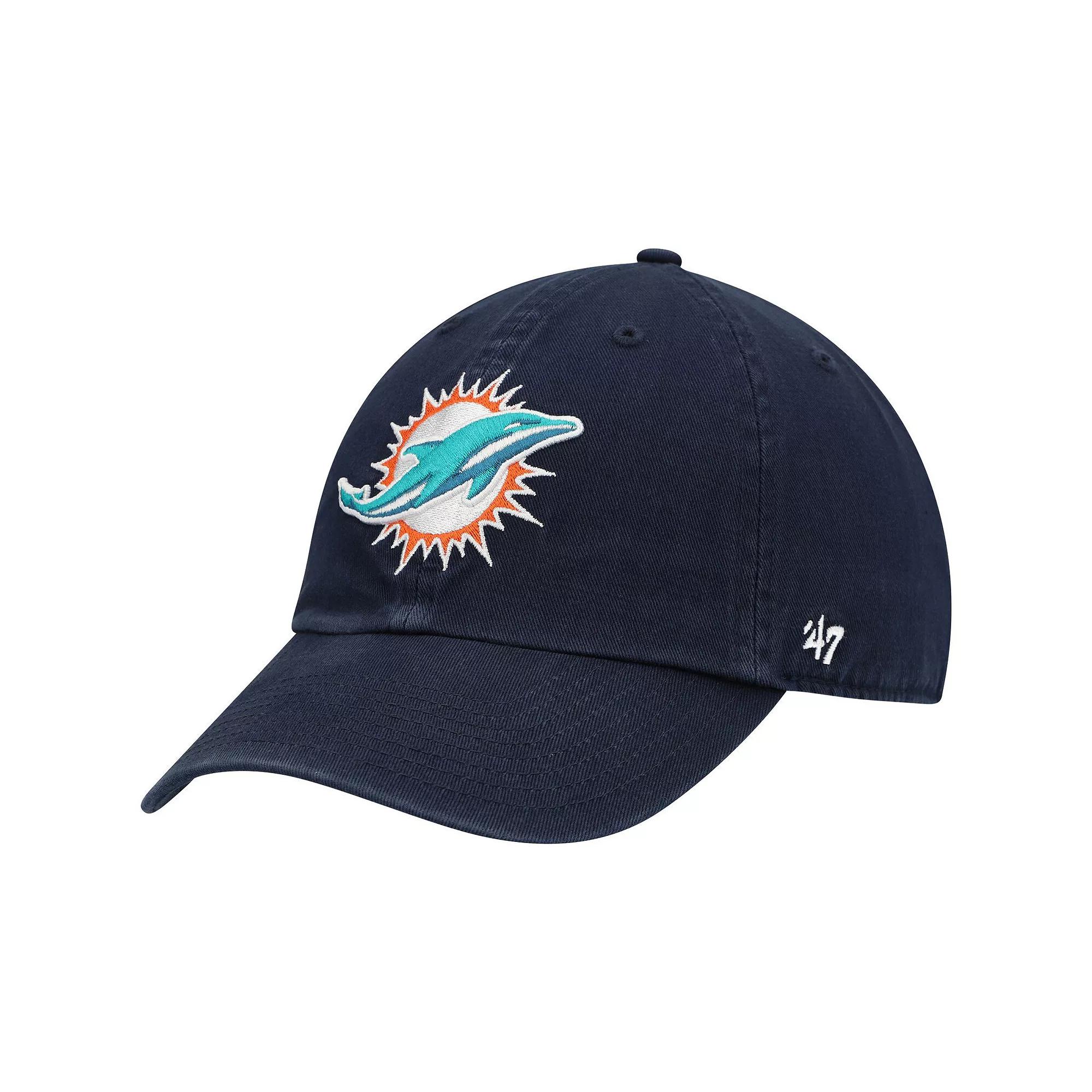 Men's '47 Navy Miami Dolphins Clean Up Alternate Adjustable Hat, Blue Product Image