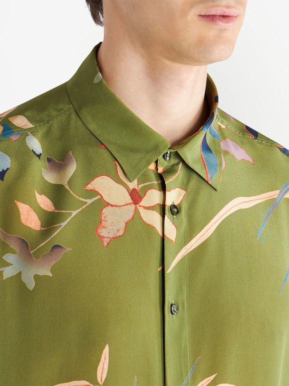 floral-print silk shirt Product Image