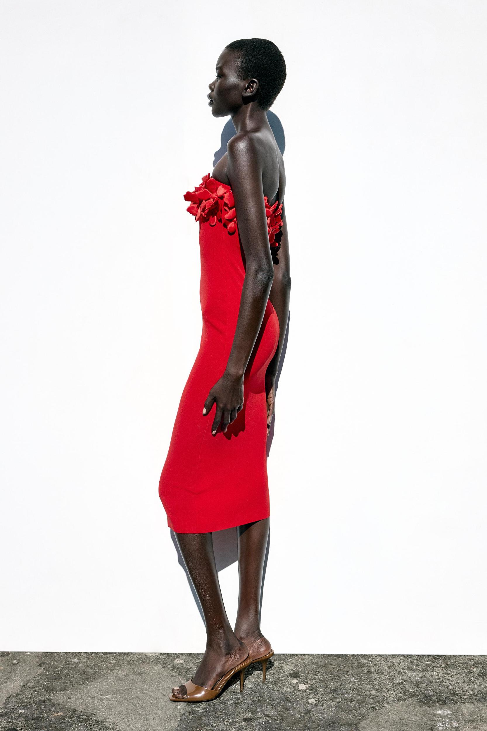 FLORAL KNIT MIDI DRESS Product Image