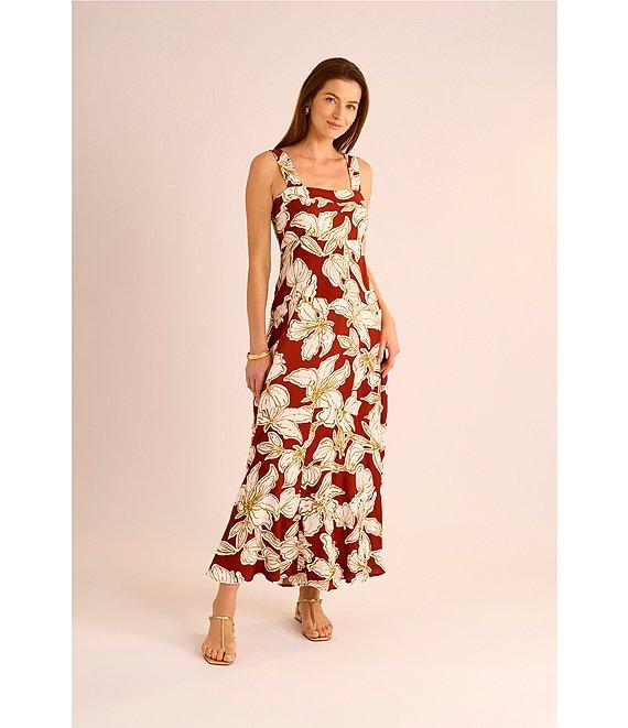 Vince Camuto Printed Square Neck Sleeveless Shift Maxi Dress Product Image