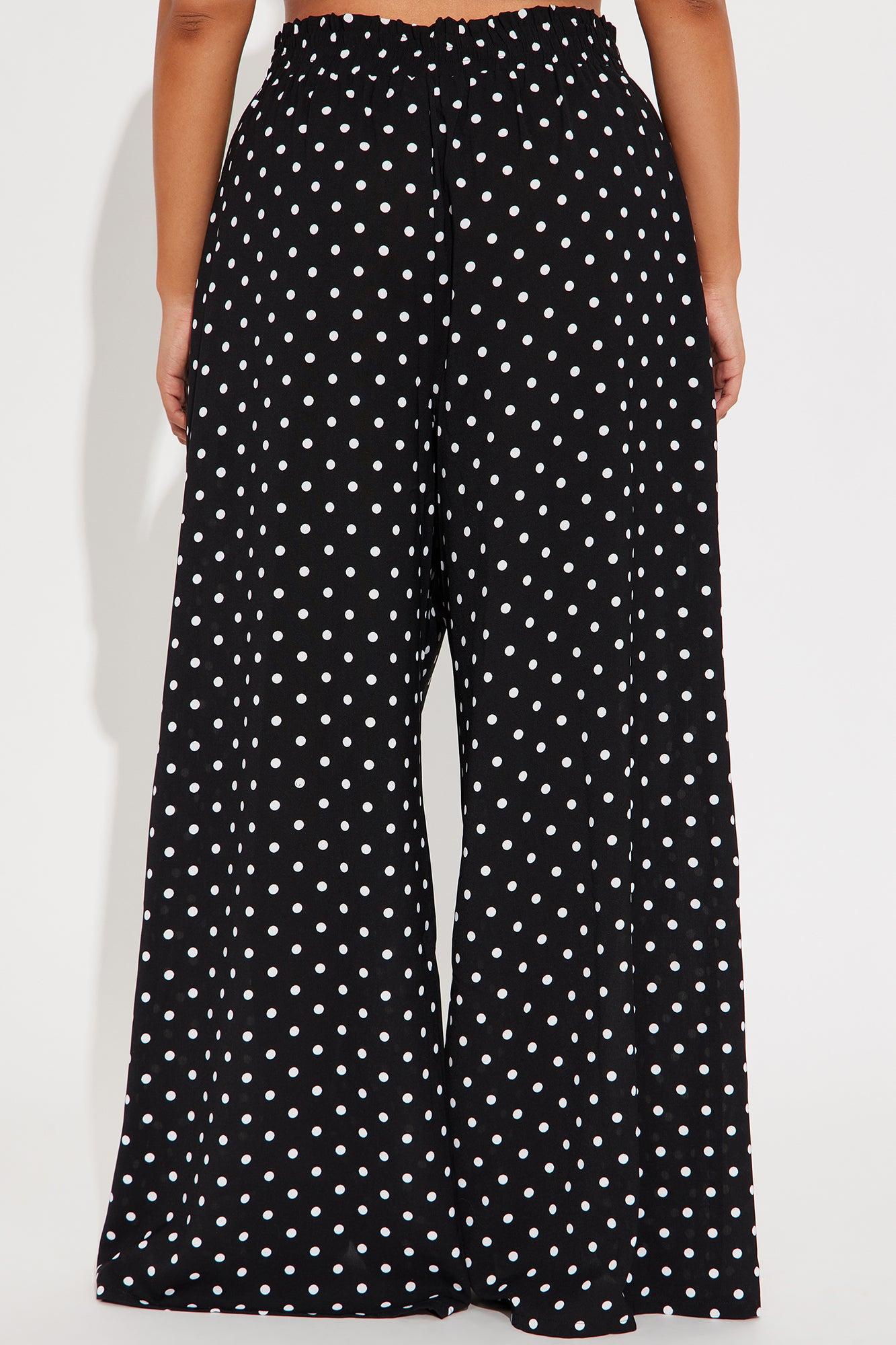 Ella Polka Dot Wide Leg Pant - Black/White Product Image