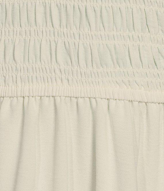 Blu Pepper Smocked V-Neck Short Flutter Sleeve Tiered Midi Dress Product Image