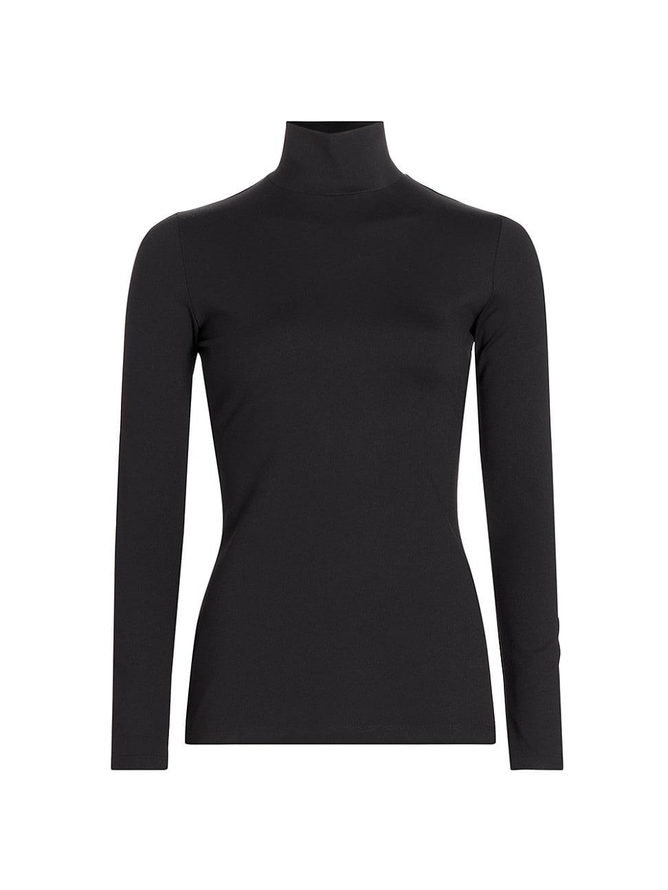 Womens Mock Turtleneck Long-Sleeve Top Product Image