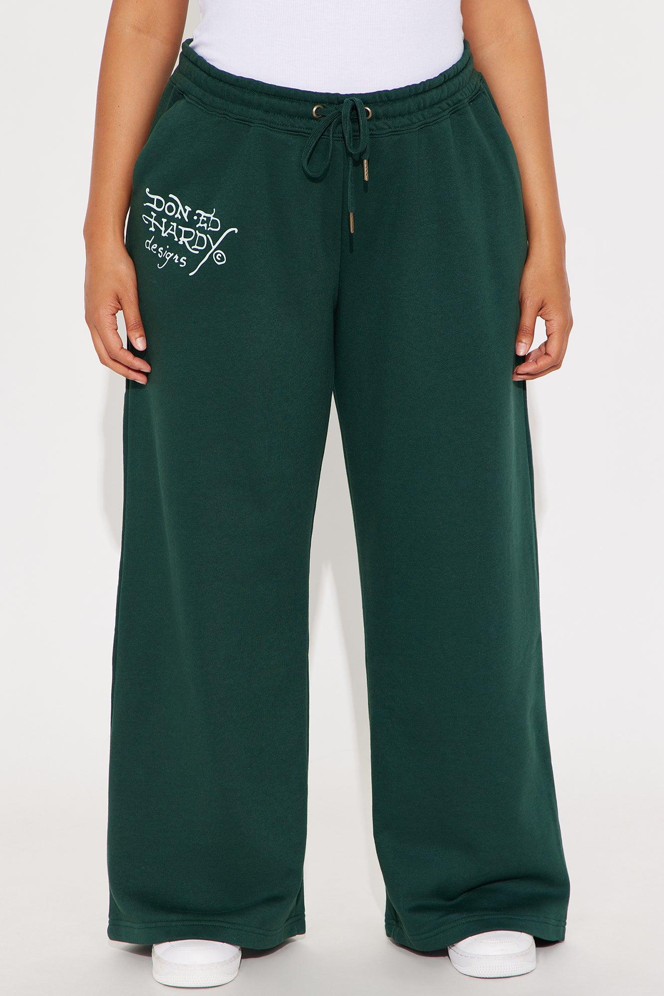 Ed Hardy Twin Flame Wide Leg Pant - Hunter Female Product Image
