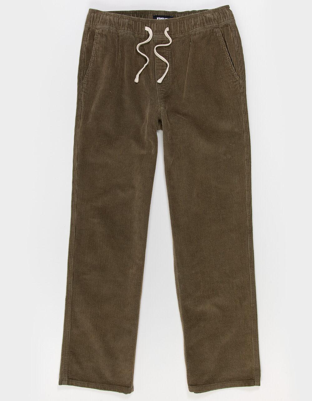 RSQ Mens Washed Straight Fit Corduroy Pants - OLIVE Product Image
