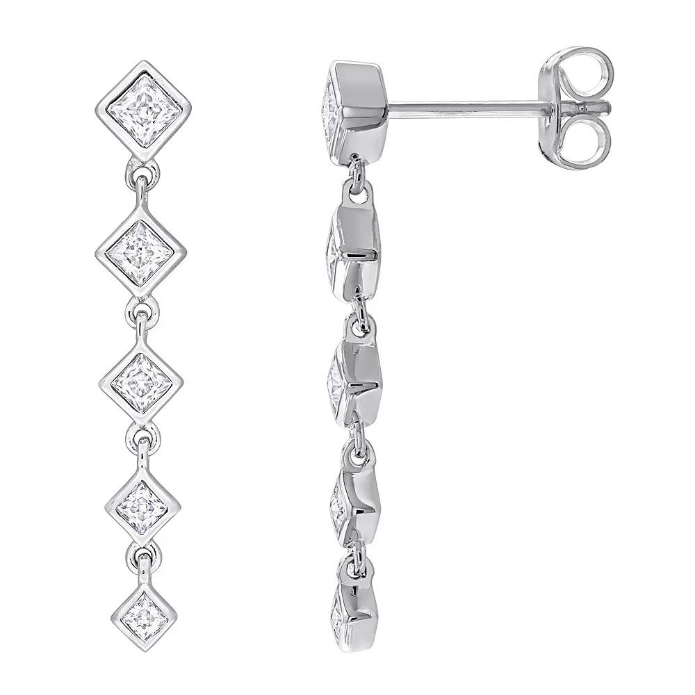 Stella Grace Sterling Silver 5/8 Carat T.W. Lab-Created Moissanite Journey Earrings, Women's Product Image