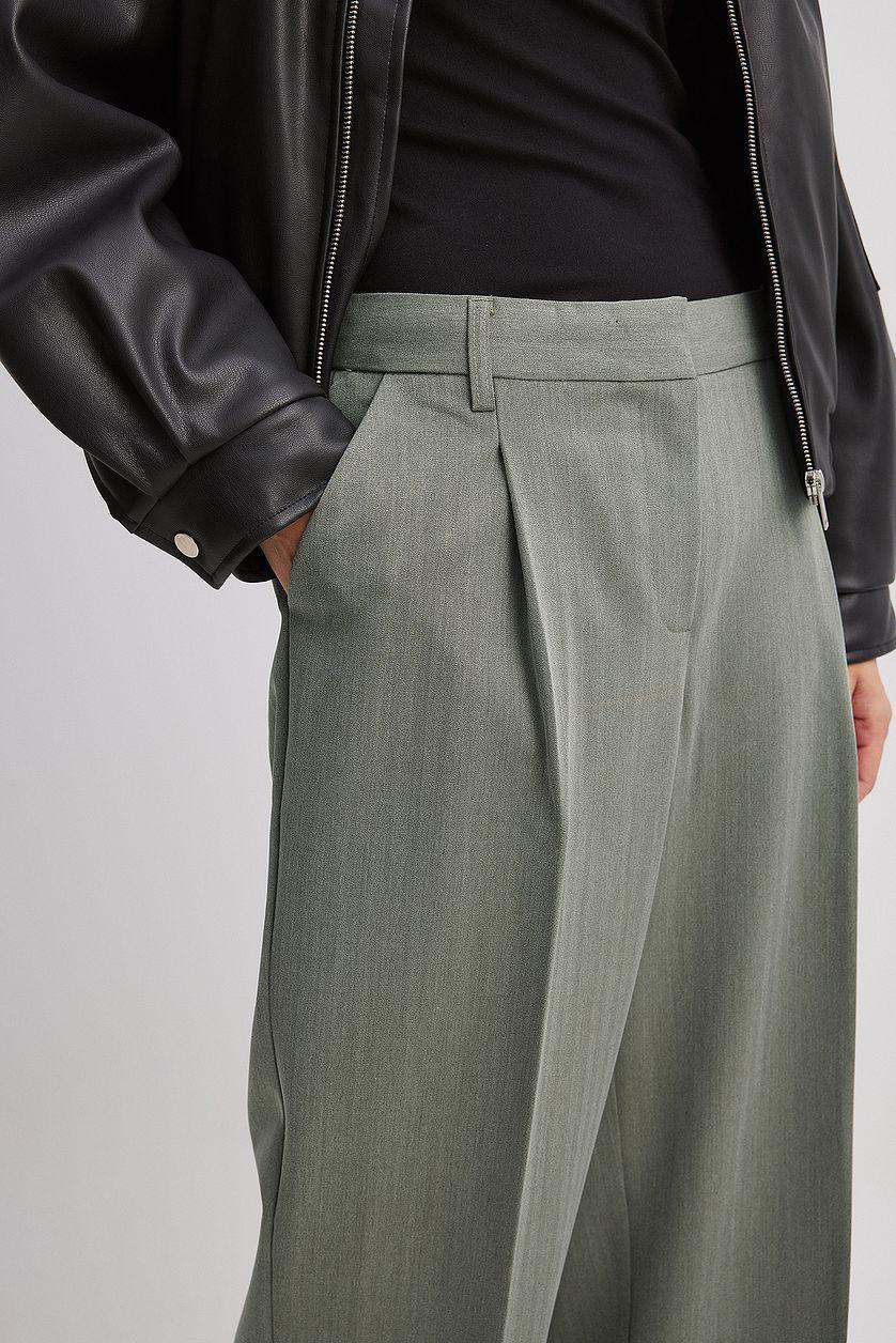 Wide Low Waist Suit Pants Product Image