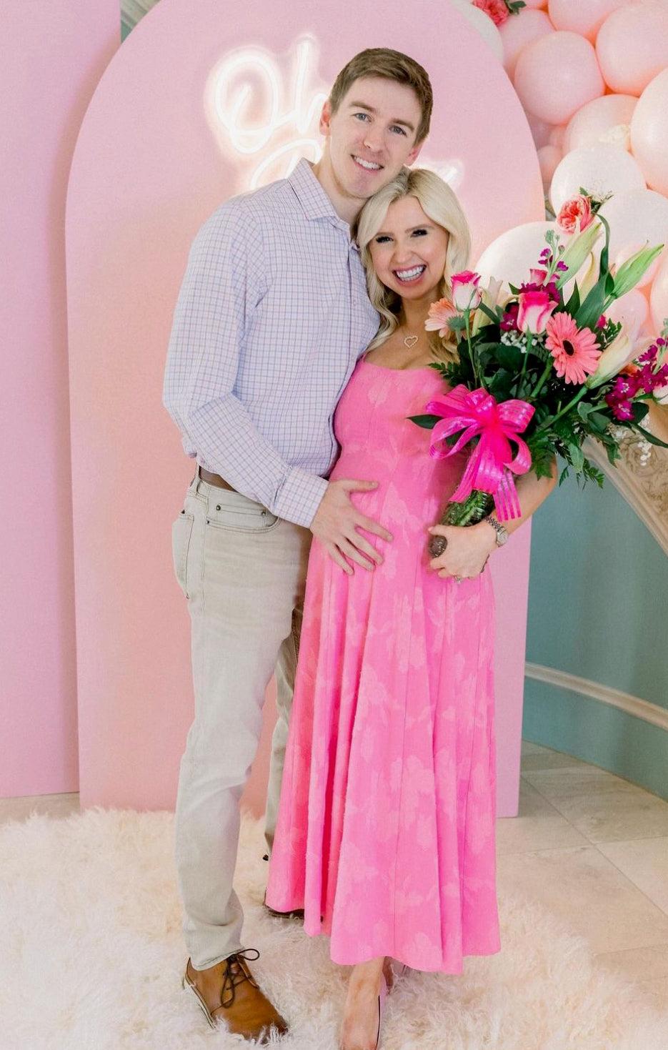 Mia Midi Dress ~ Pink Clip Floral Product Image