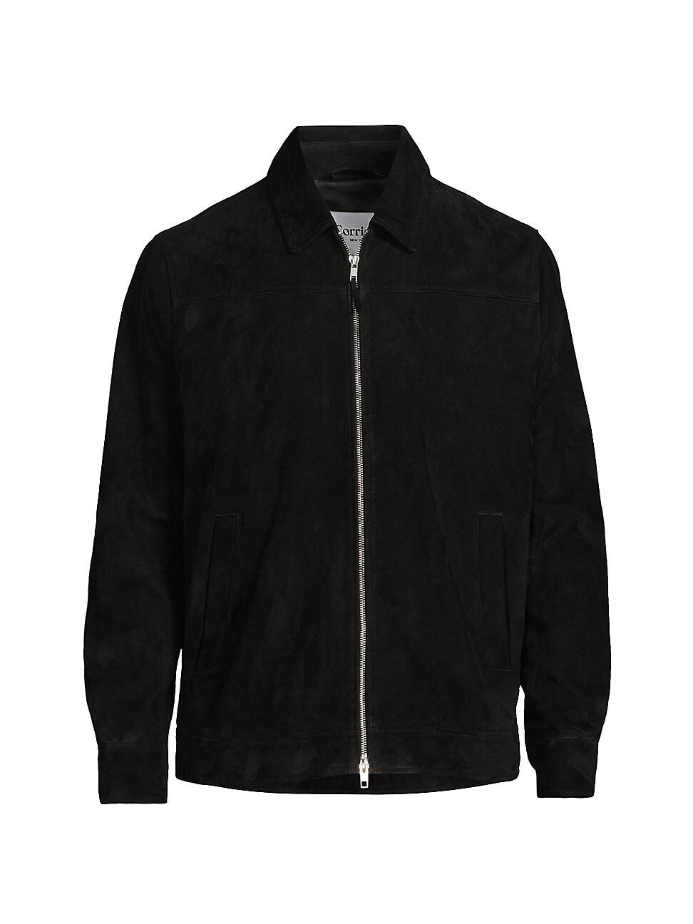 Mens Suede Zip-Front Jacket Product Image