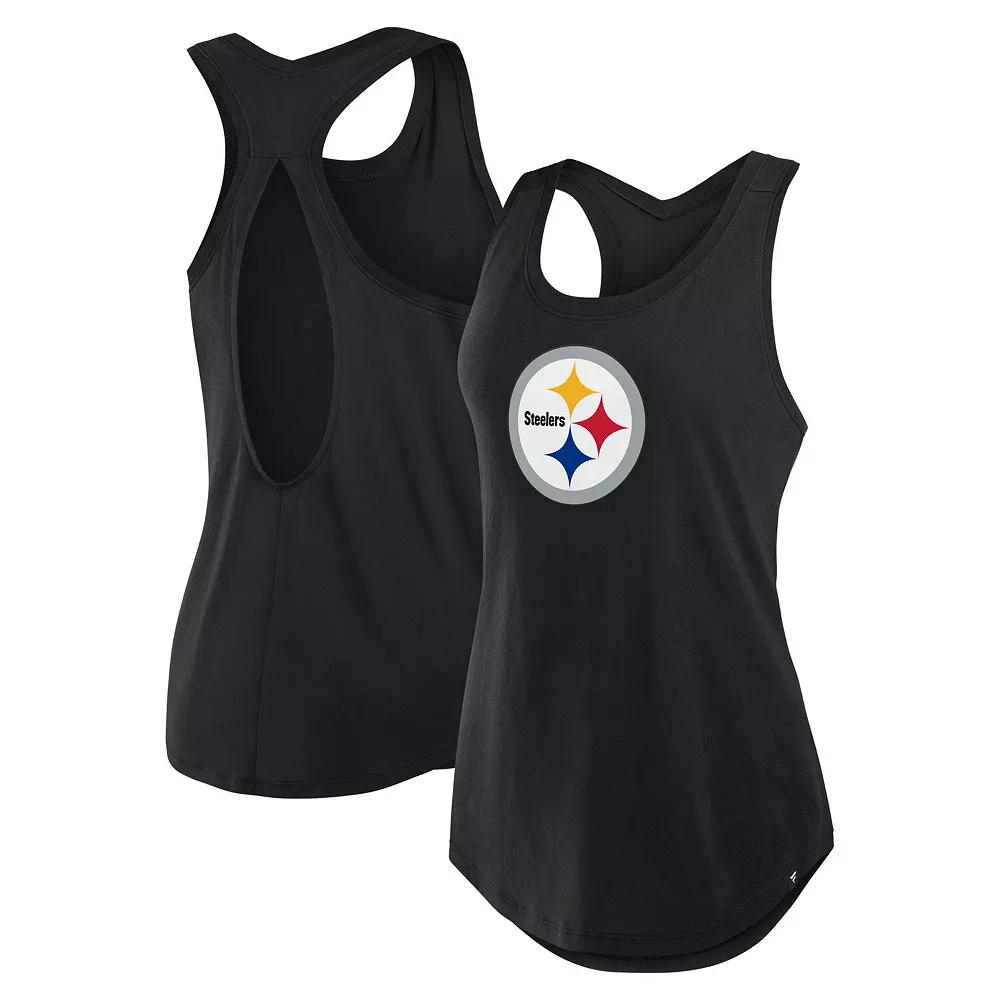 Women's Fanatics Black Pittsburgh Steelers Iron Fan Tank Top,  Product Image