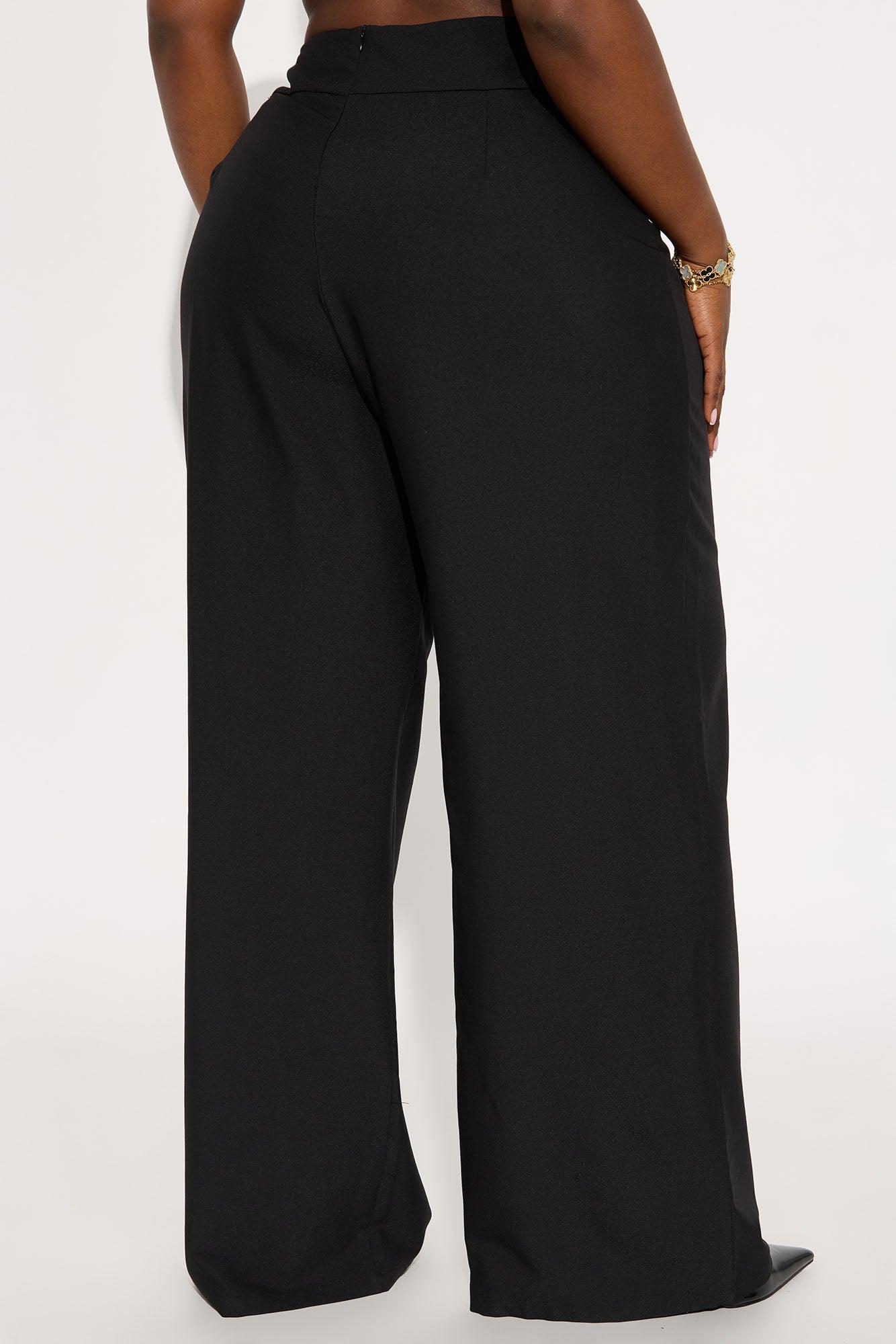 Different Standards Wide Leg Trouser Pant - Black Female Product Image