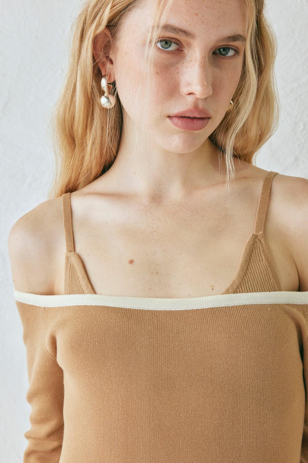 Marlee Knit Maxi Dress Tan Product Image