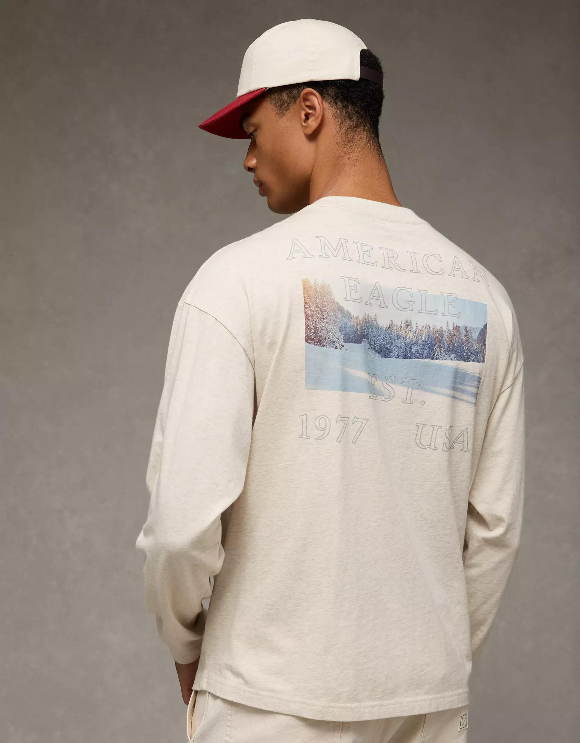 AE Boxy Long Sleeve Destination Graphic T-Shirt Product Image