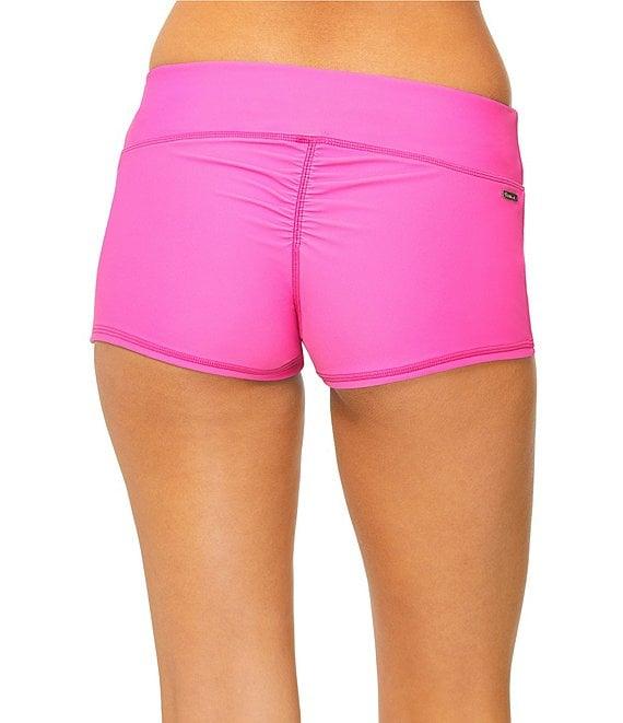 Raisins Solid Back Ruched Surf Short Swim Bottom Product Image