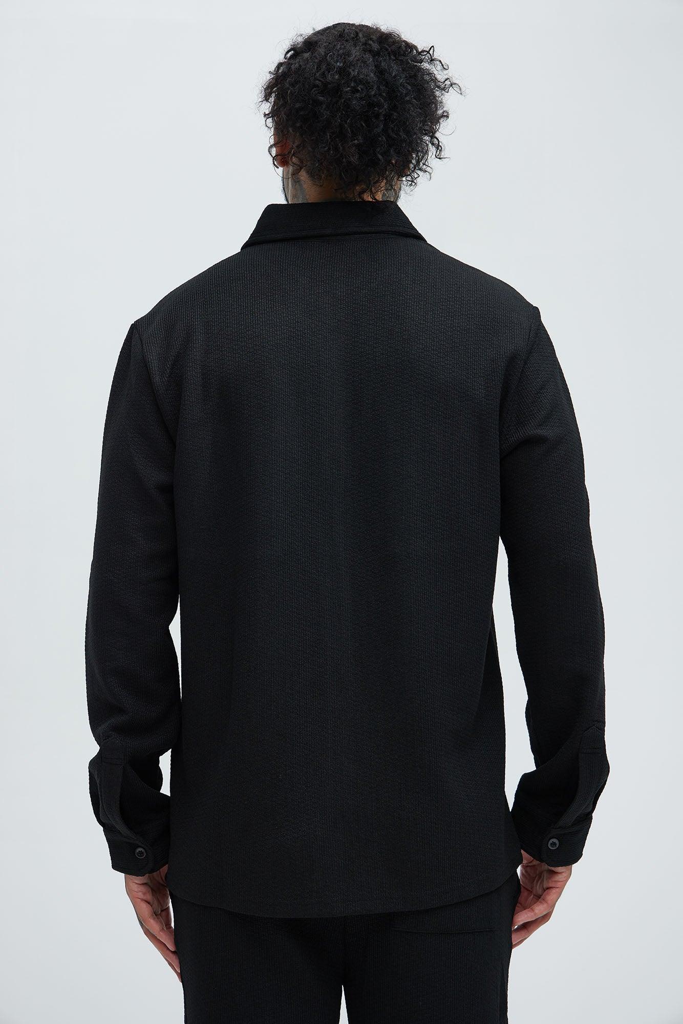 Capstan Textured Button Up Shirt - Black Product Image