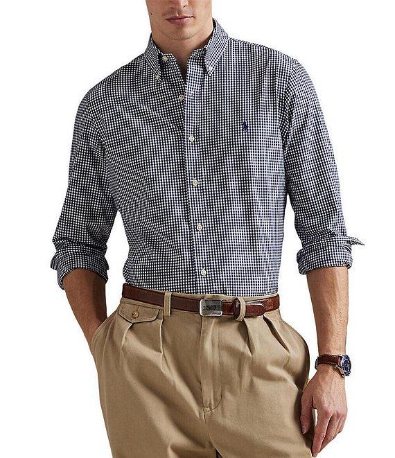 Polo Ralph Lauren Slim Fit Gingham Stretch Poplin Long Sleeve Woven Shirt Product Image