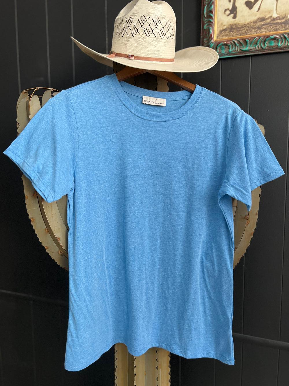 Zenana Cotton Boyfriend Round Neck Basic Tee Product Image