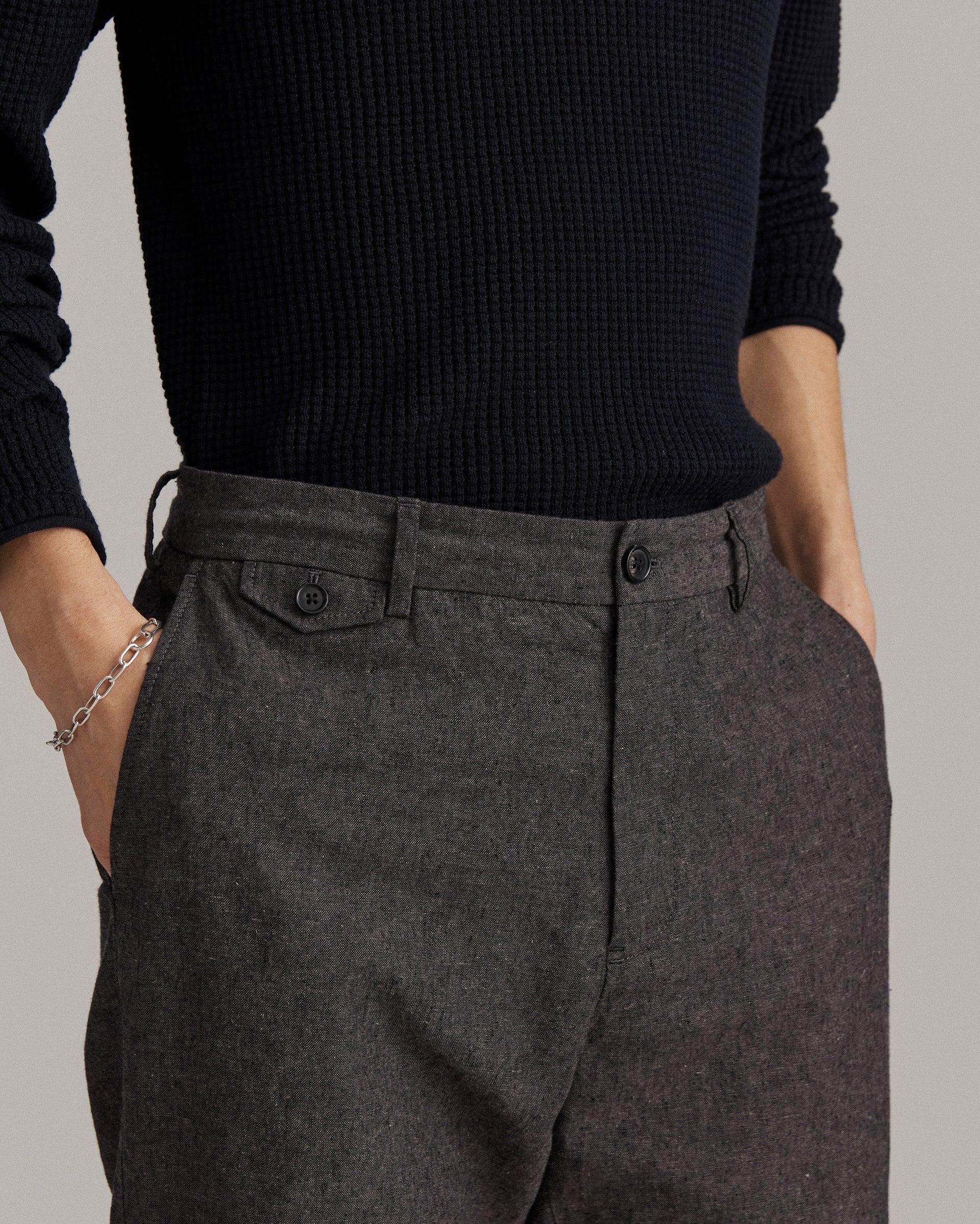 Chambray Flat Front Pant -  Product Image