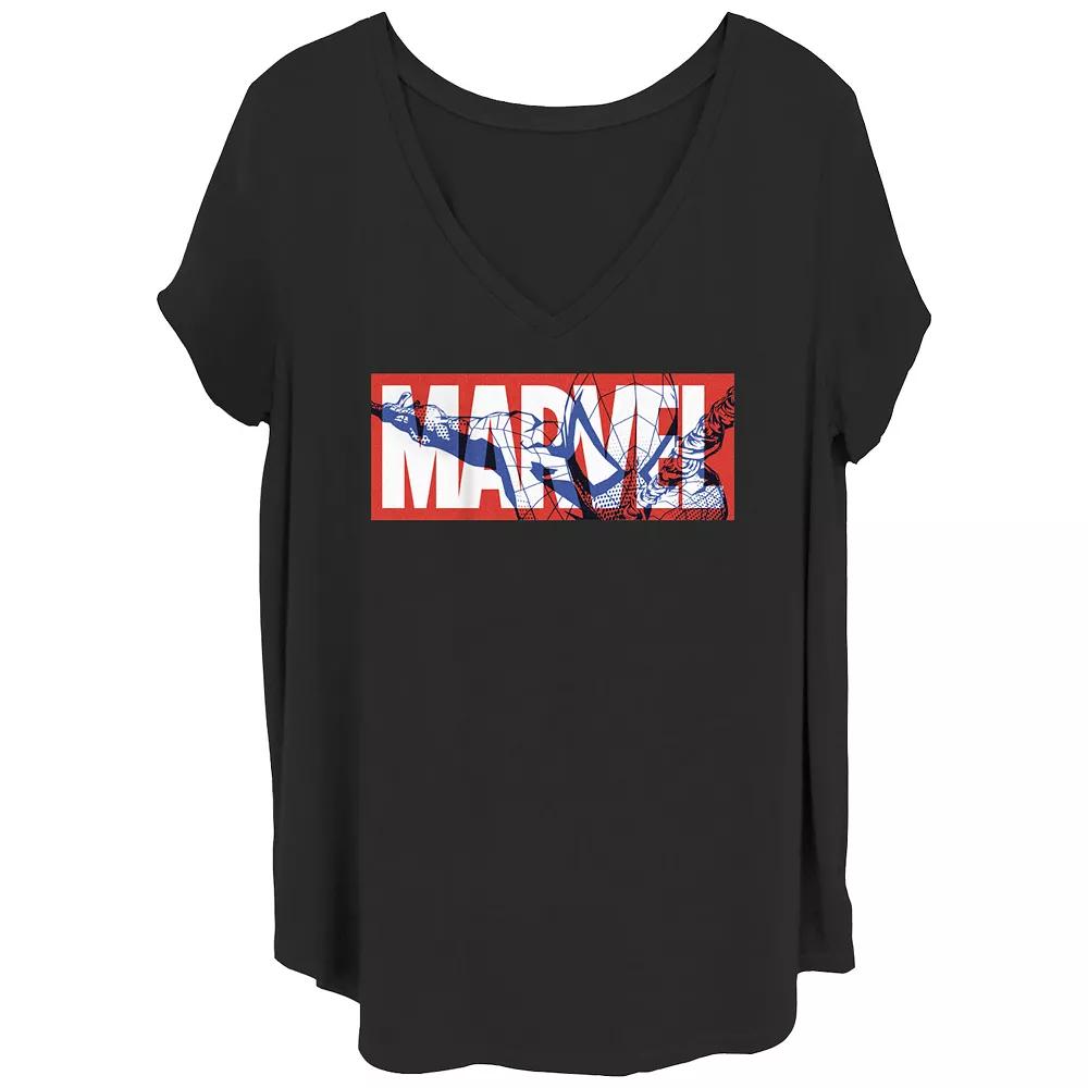 Juniors' Plus Size Marvel: Spider-Man Classic Logo Graphic Tee, Girl's, Size: 2XL, Black Product Image