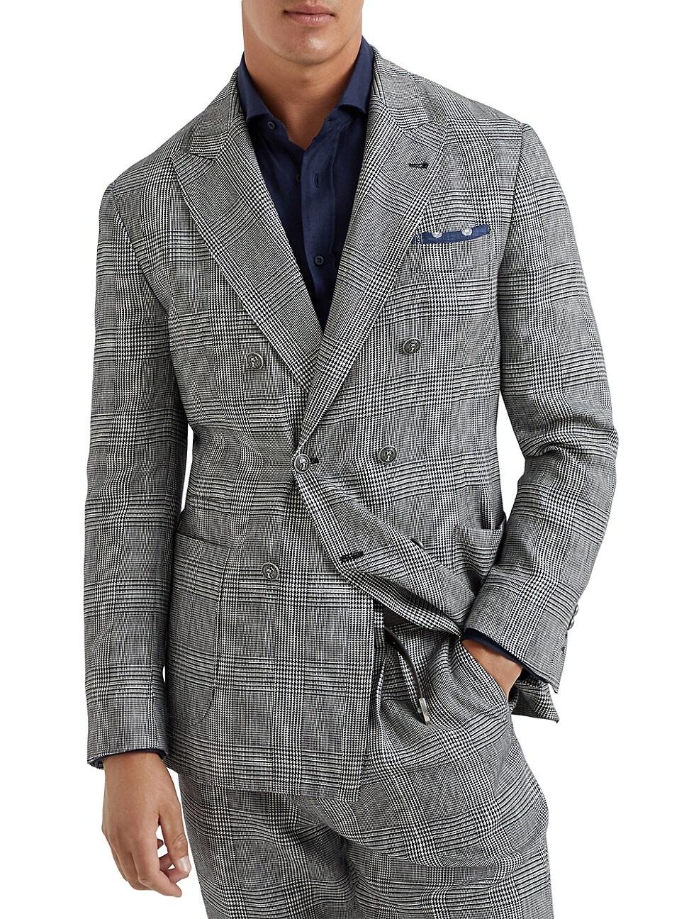 Mens Prince of Wales One and a Half Breasted Deconstructed Blazer Product Image
