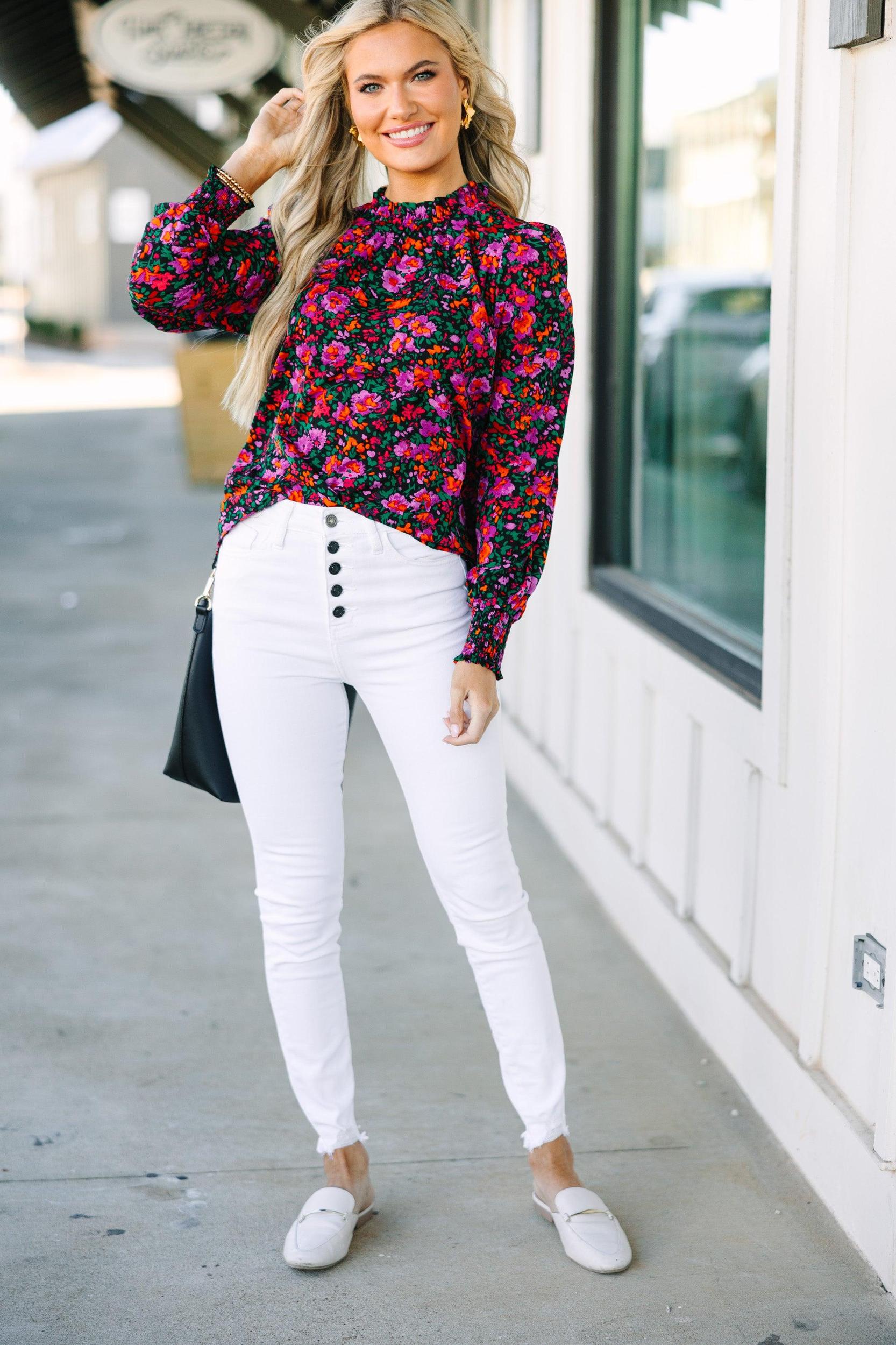 Can't Change Black Floral Blouse Female Product Image