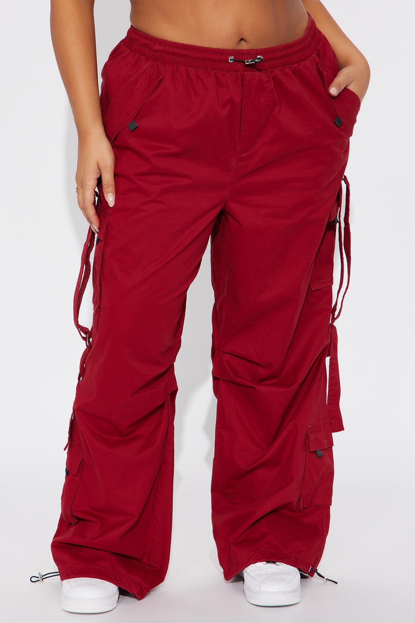 Don't Mess Around Cargo Pant - Red Female Product Image