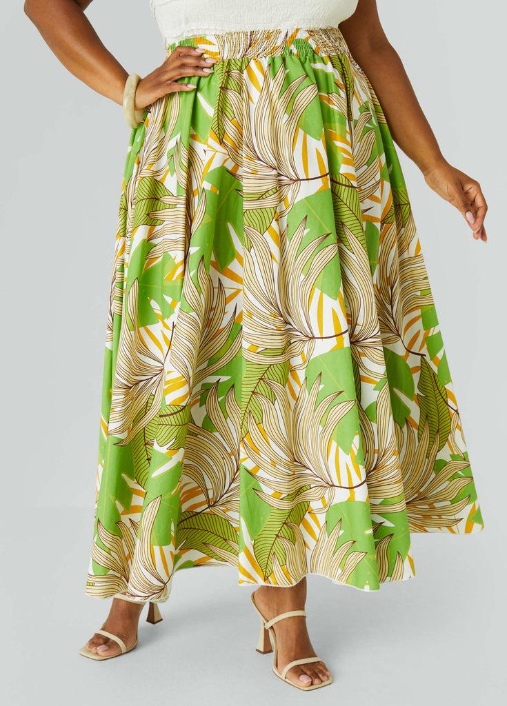 Leaf Print Maxi Skirt Product Image