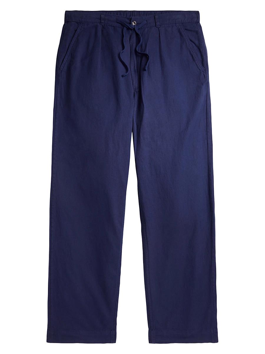 Mens Relaxed-Fit Linen-Cotton Pants Product Image