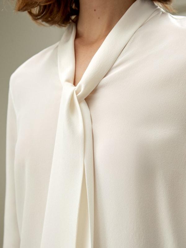 LILYSILK Womens Button Up Shirt Silk - Black Mulberry Silk - Versatile Deep V-Neck Tops S Product Image