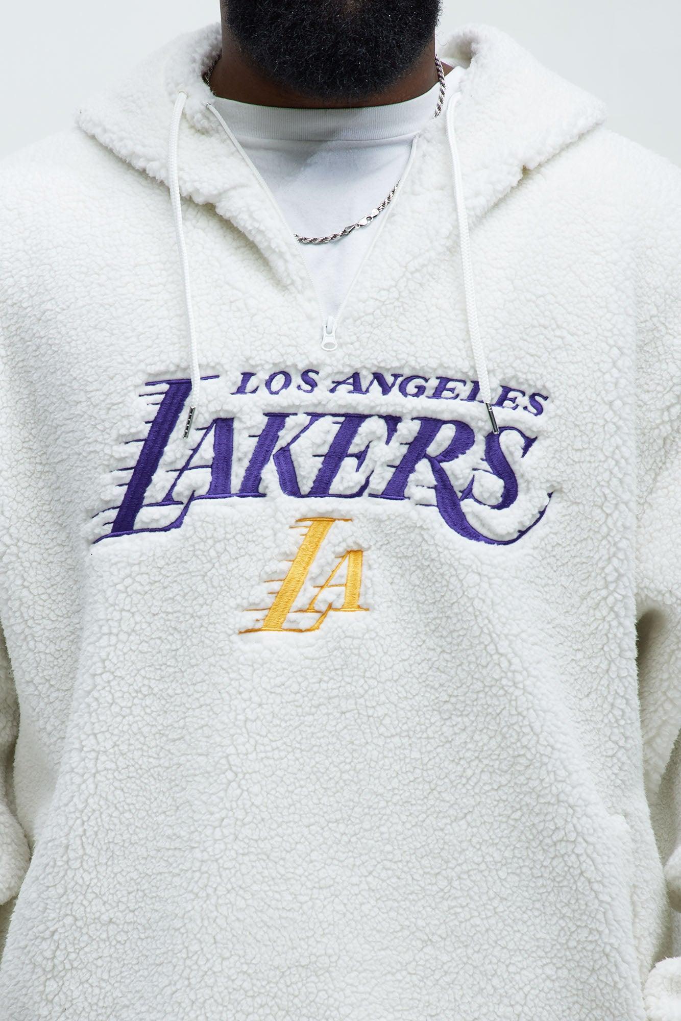 Lakers Sherpa Hoodie - White Product Image
