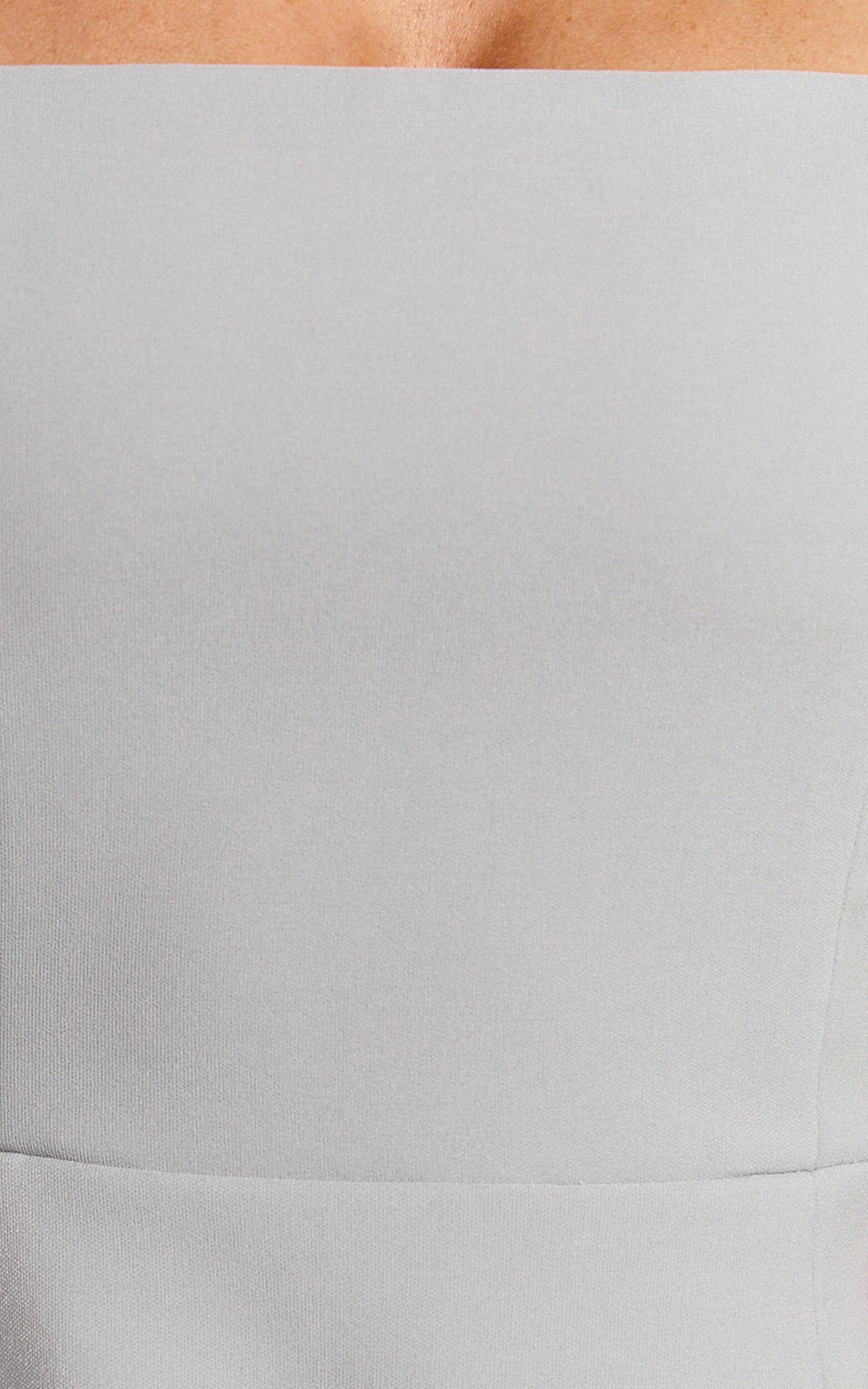 Katia Mini Dress - Strappy Corset A Line Dress in Dove Grey Product Image