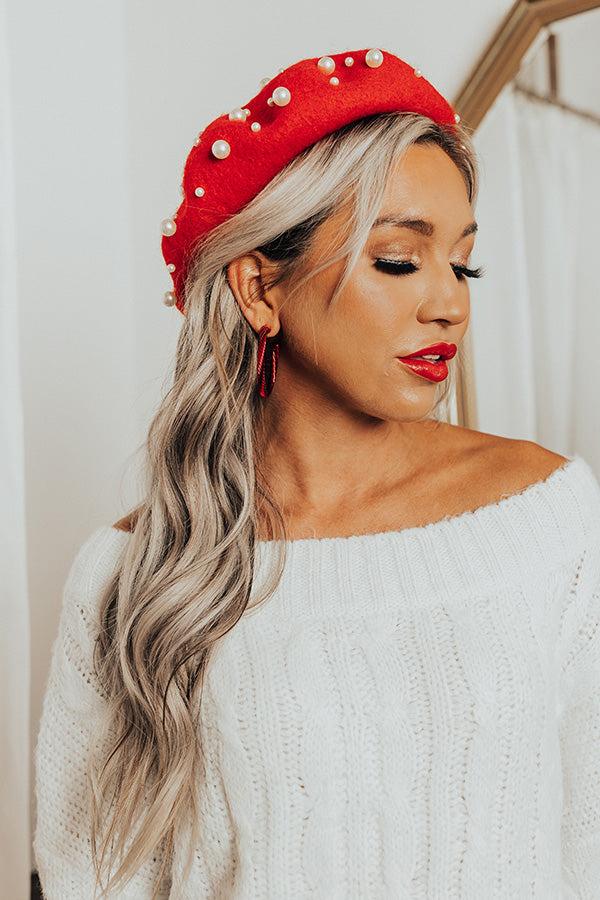 Holiday Fun Hoop Earrings In Red Product Image