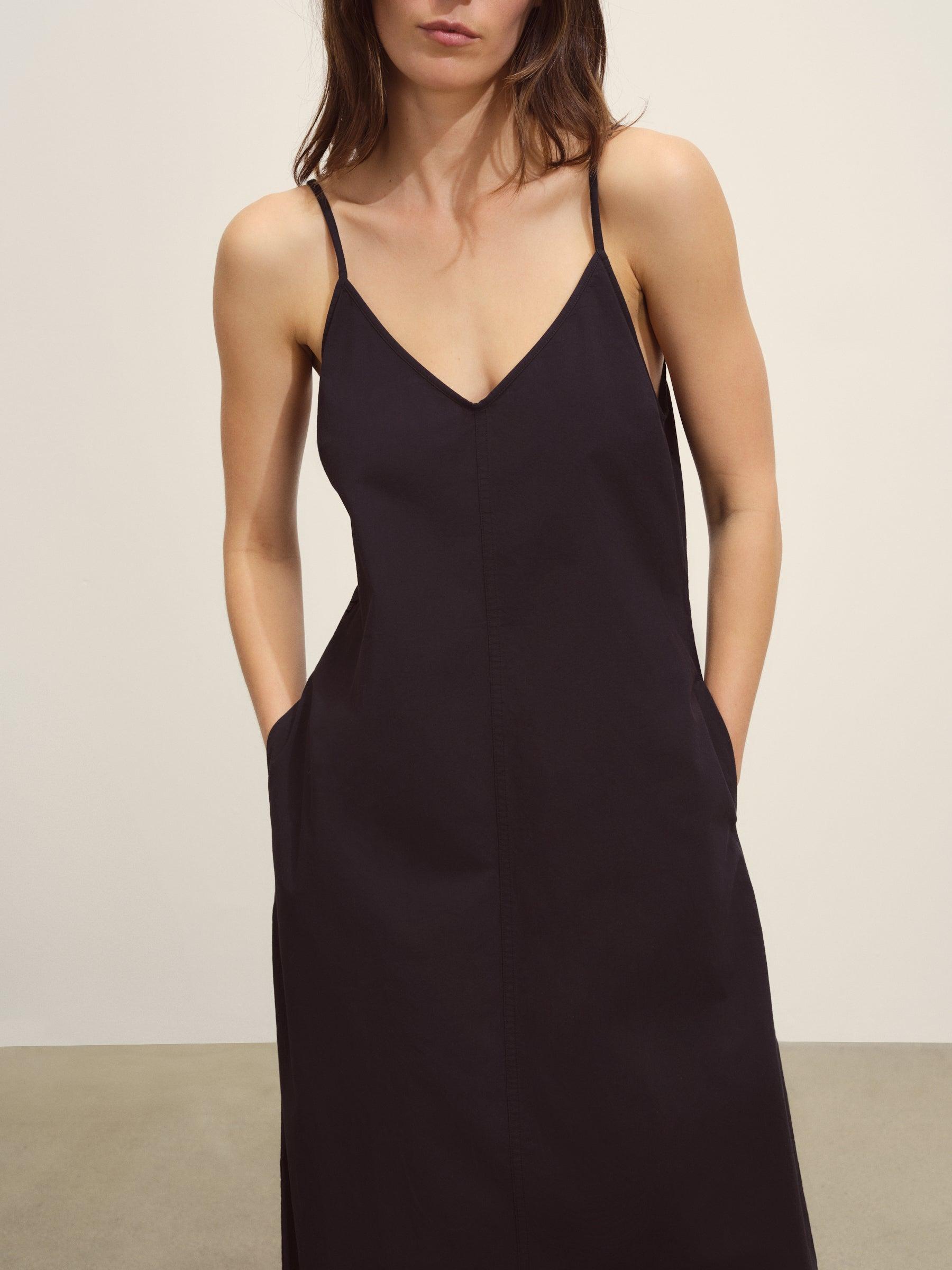 Black Mainstay Cotton Slip Dress Product Image