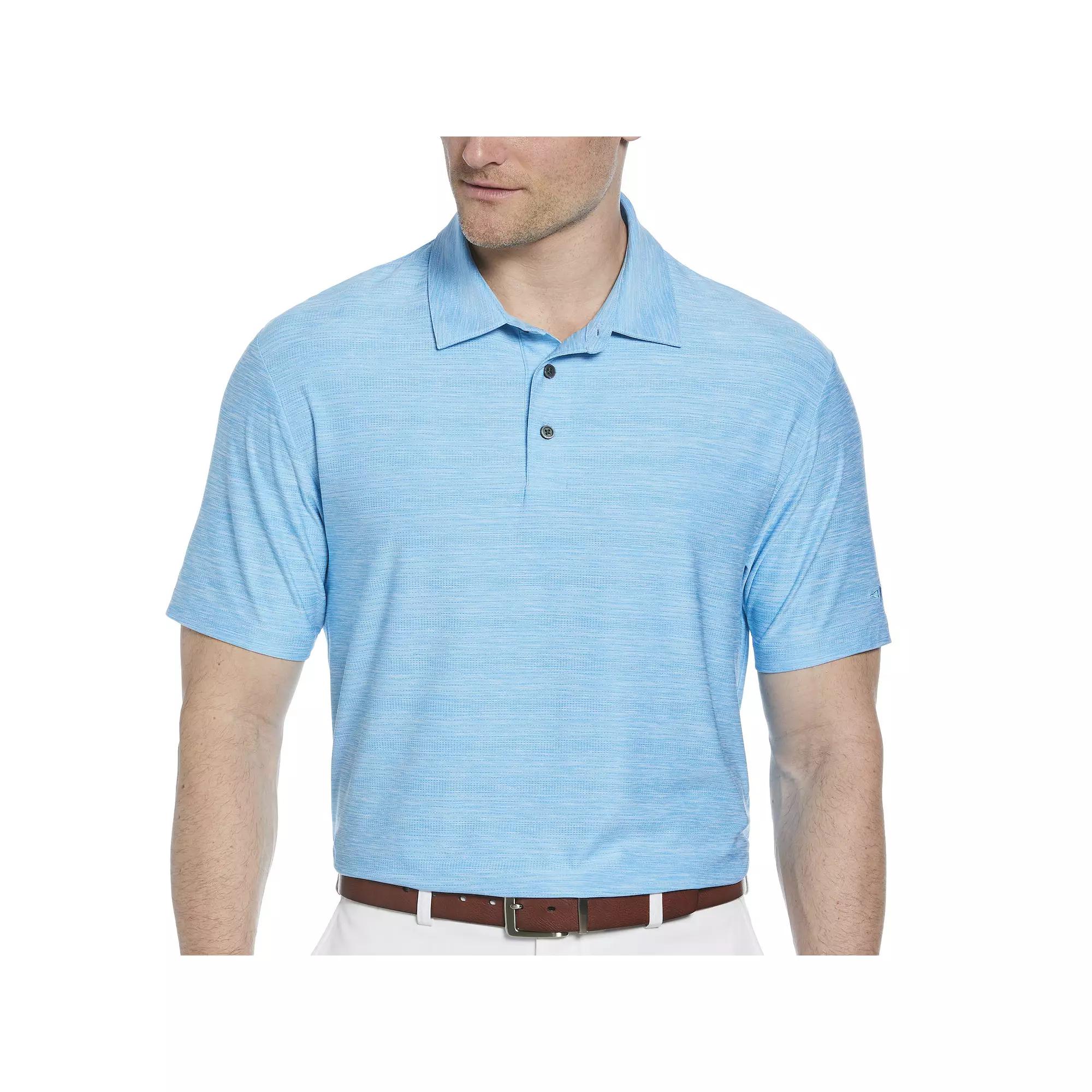 Men's Grand Slam Jaspe Airflow Short Sleeve Golf Polo Shirt, Size: Large, Cyan Blue Grey Product Image