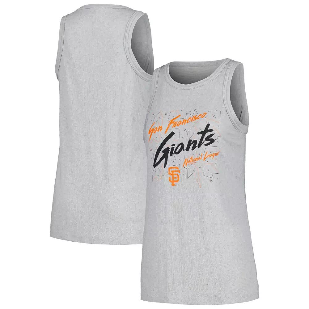 Women's Soft as a Grape Gray San Francisco Giants Gauze High Neck Tank Top,  Product Image