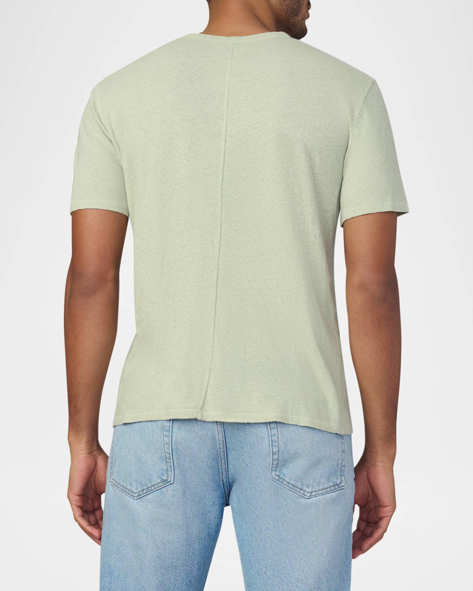 Men's Bespoke Cotton and Linen Crewneck T-Shirt Product Image