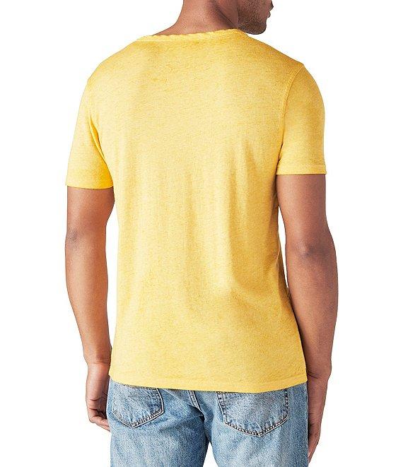 Lucky Brand Short Sleeve Venice Burnout Notch Neck Henley T-Shirt Product Image