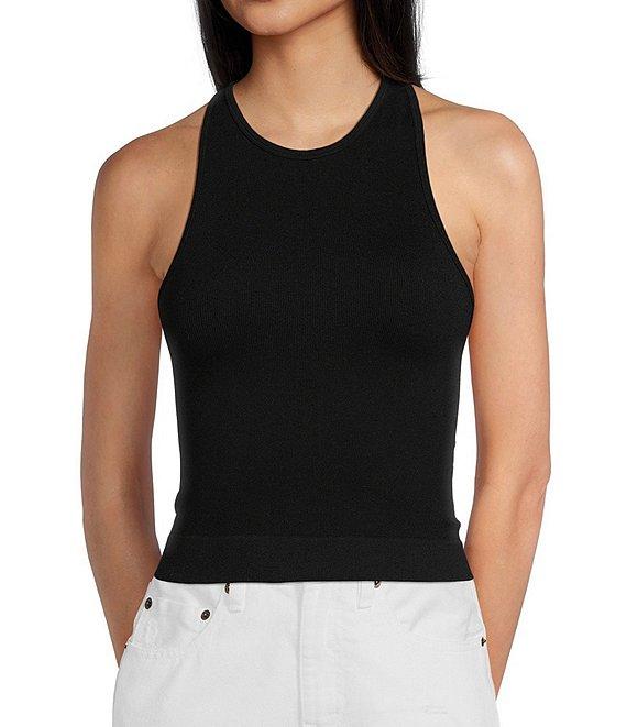 C&V Chelsea & Violet Knit Racerback Halter Tank Top Product Image