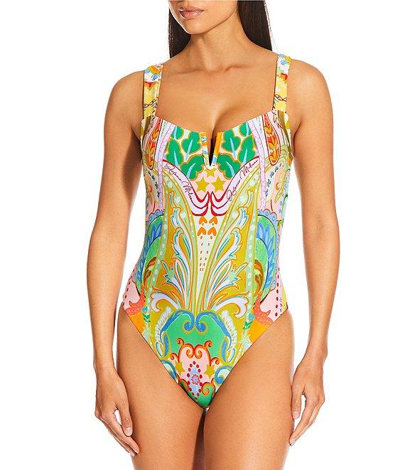 Antonio Melani Paisley V-Wire One Piece Swimsuit Product Image