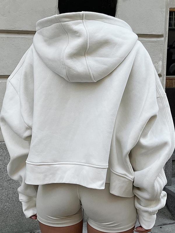 Number Embroidery Embellished Oversized Hoodie Product Image