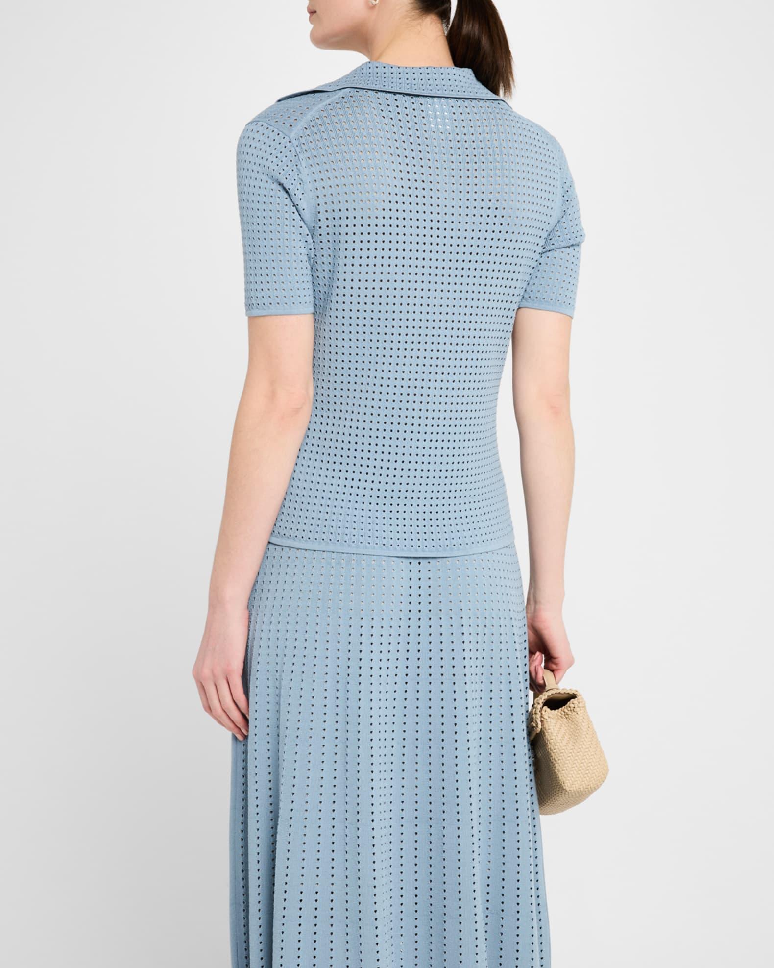 Pointelle Matte Crepe Polo Product Image